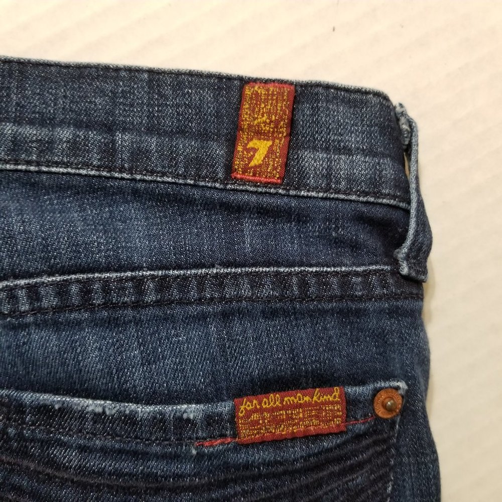 7FAM jeans 24 Crop Dojo capri denim lightly distressed stretch P348380S-380S Y2K - Picture 11 of 14